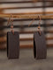 Chic Dark Brown PU Leather Circle Drop Earrings