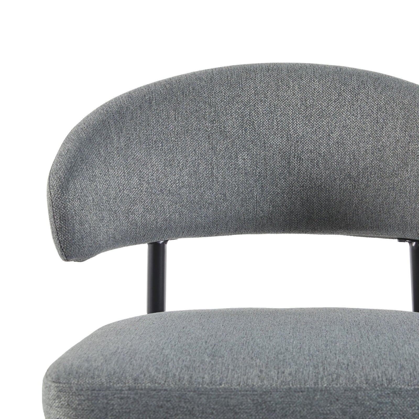 Silla de comedor curvada tapizada moderna Alexis, juego de 2