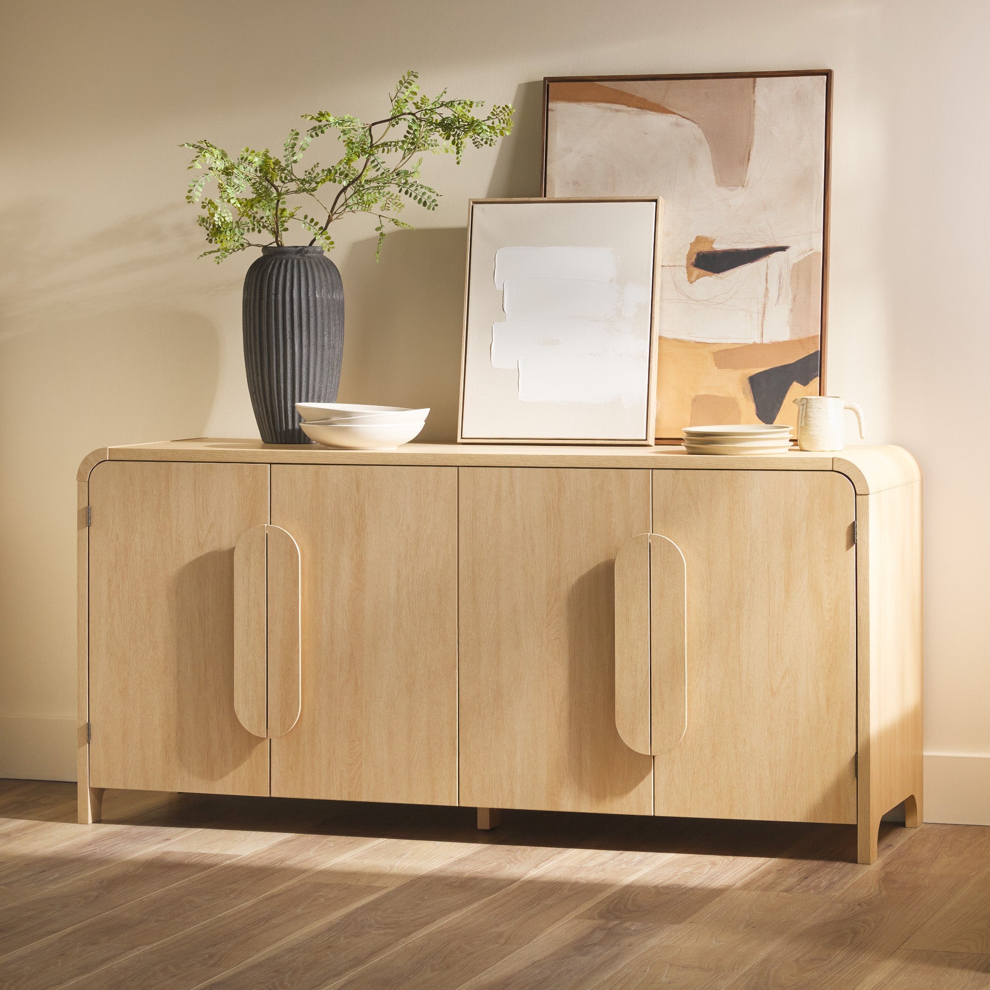 Aparador curvo moderno con mueble para TV Chantelle