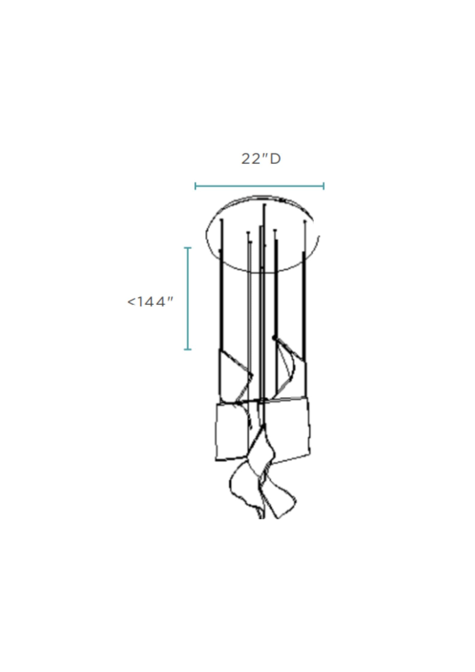 Lámpara de araña de 5 luces con encaje acrílico // Cromo