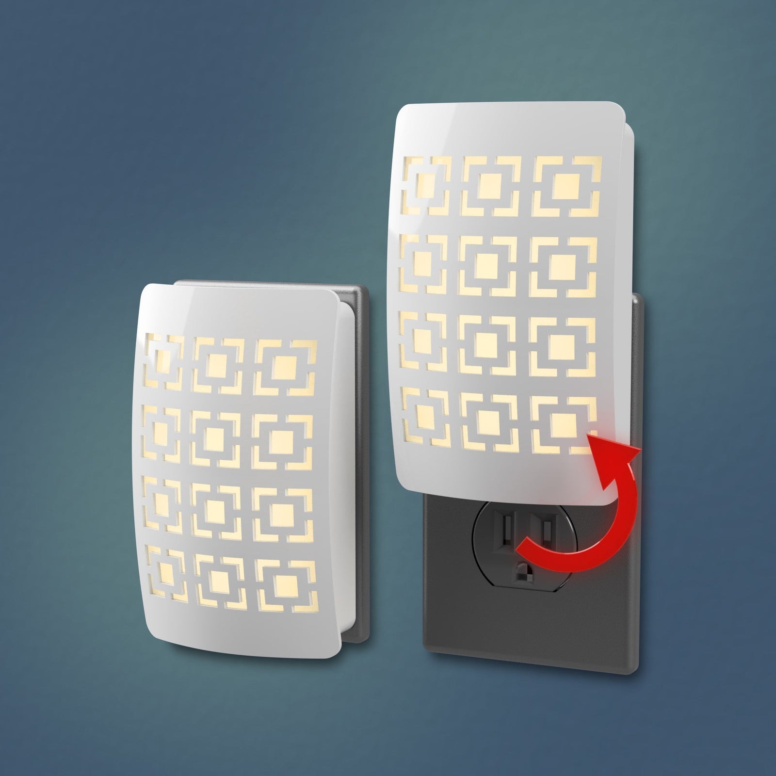 DecoPlug LED GeoSquare White Night Light
