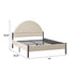 Cama Queen de metal y tapizada con cabecero arqueado Gastonia