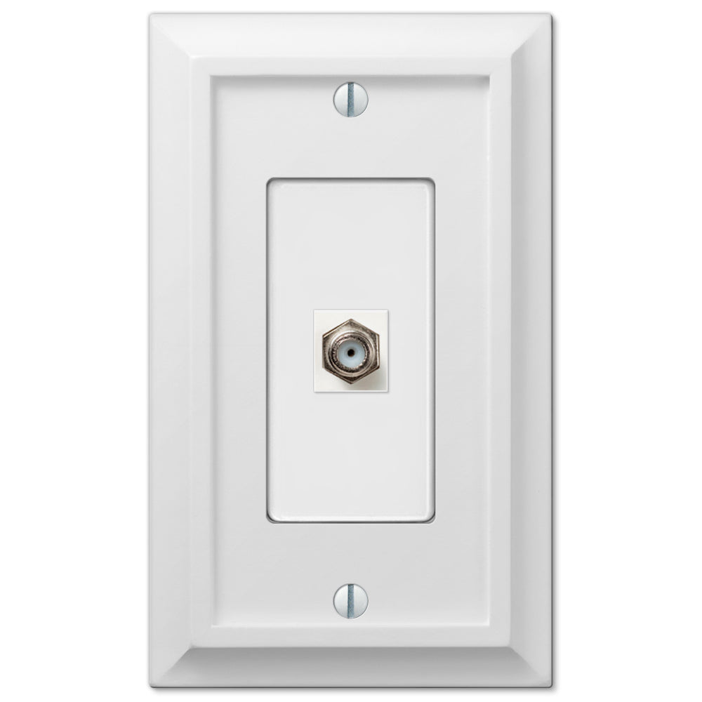 Placa de pared con conector para cable, madera blanca Deerfield, 1 unidad