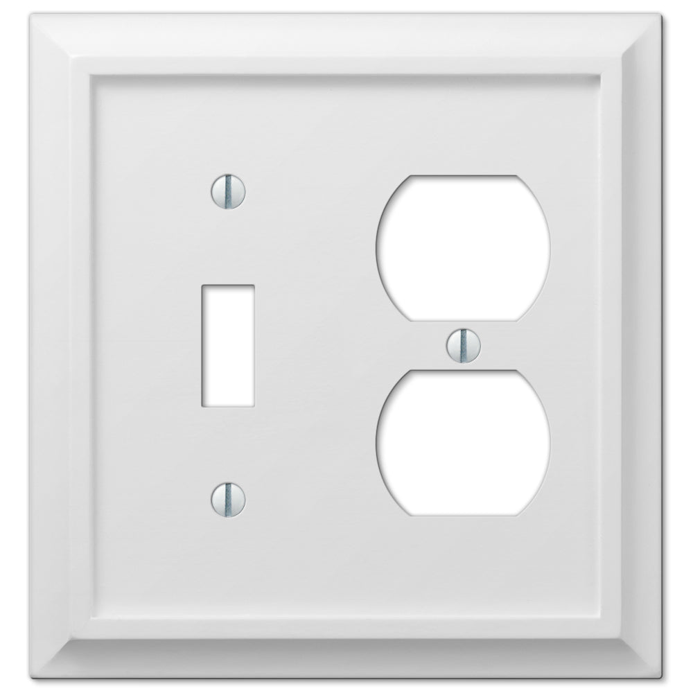 Deerfield White Wood - 1 palanca / 1 placa de pared dúplex