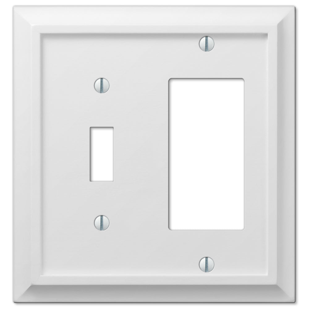 Deerfield White Wood - Placa de pared con 1 palanca y 1 balancín