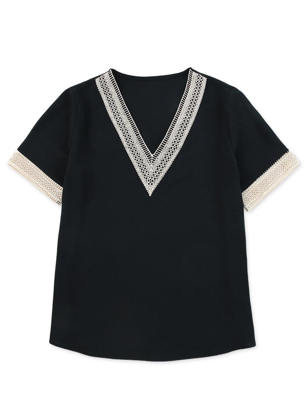 Relaxed Fit Lace Trim T-Shirt