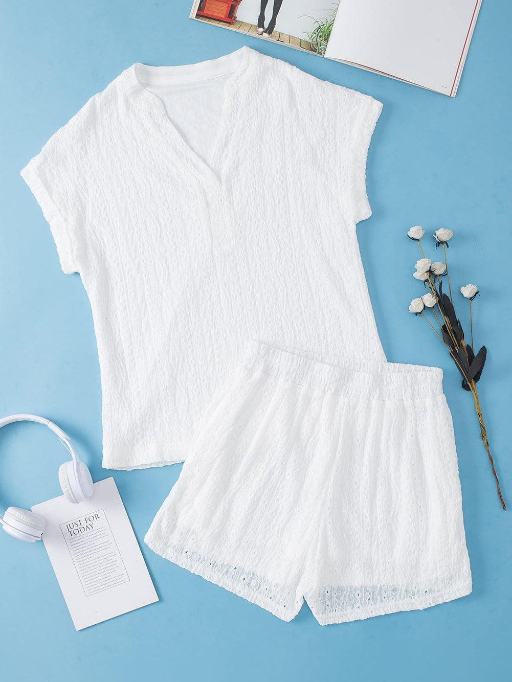 White Eyelet Playsuit