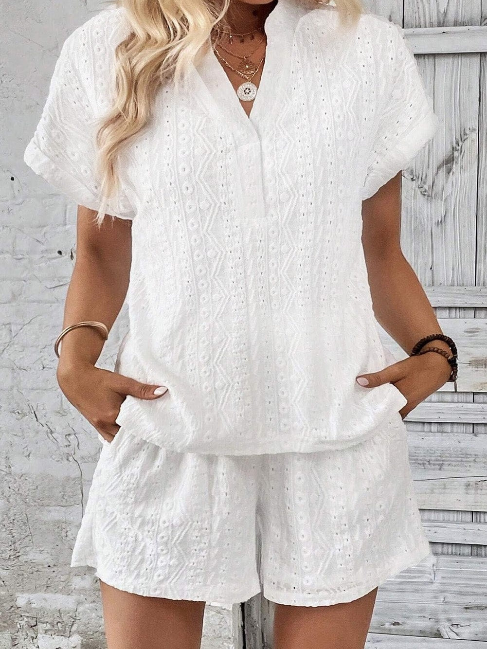 White Eyelet Playsuit