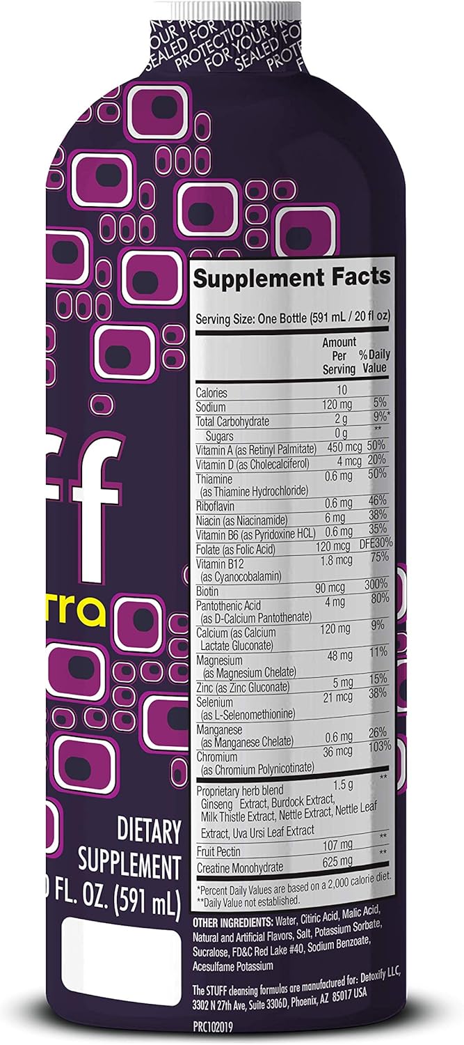 Limpiador herbal Detoxify Extra Stuff de uva - 20 onzas líquidas