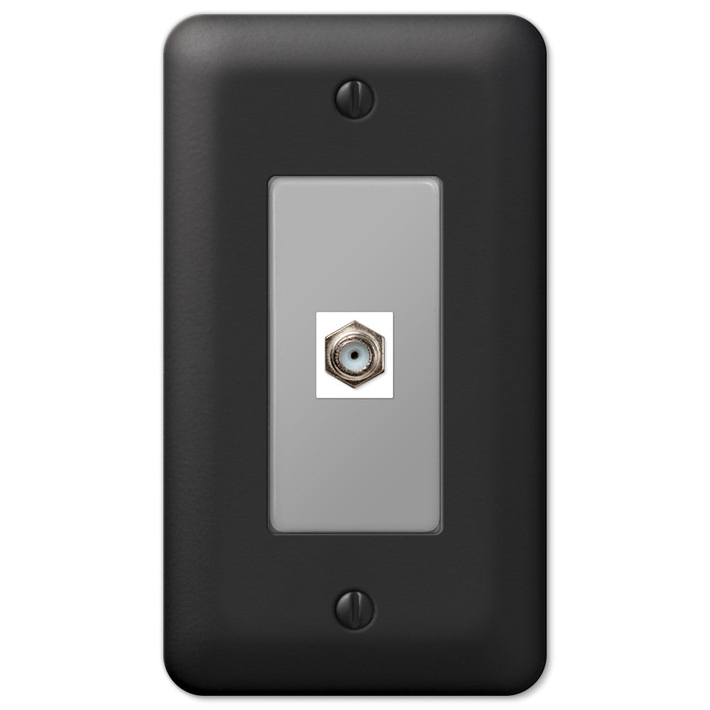 Placa de pared con conector para cable Devon Black Steel - 1