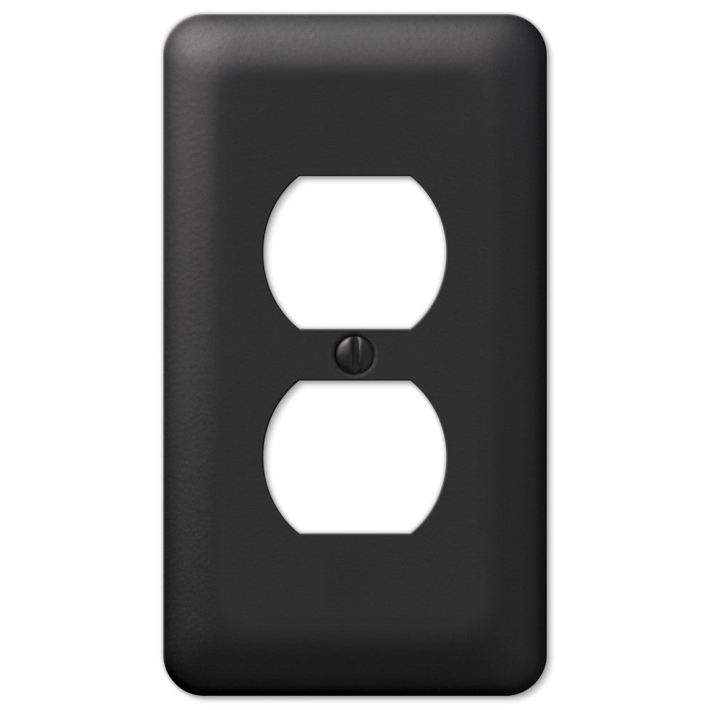 Devon Black Steel - 1 placa de pared dúplex