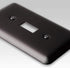 Devon Black Steel - 1 interruptor basculante / 1 placa de pared dúplex