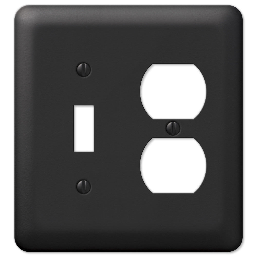 Devon Black Steel - 1 palanca / 1 placa de pared dúplex
