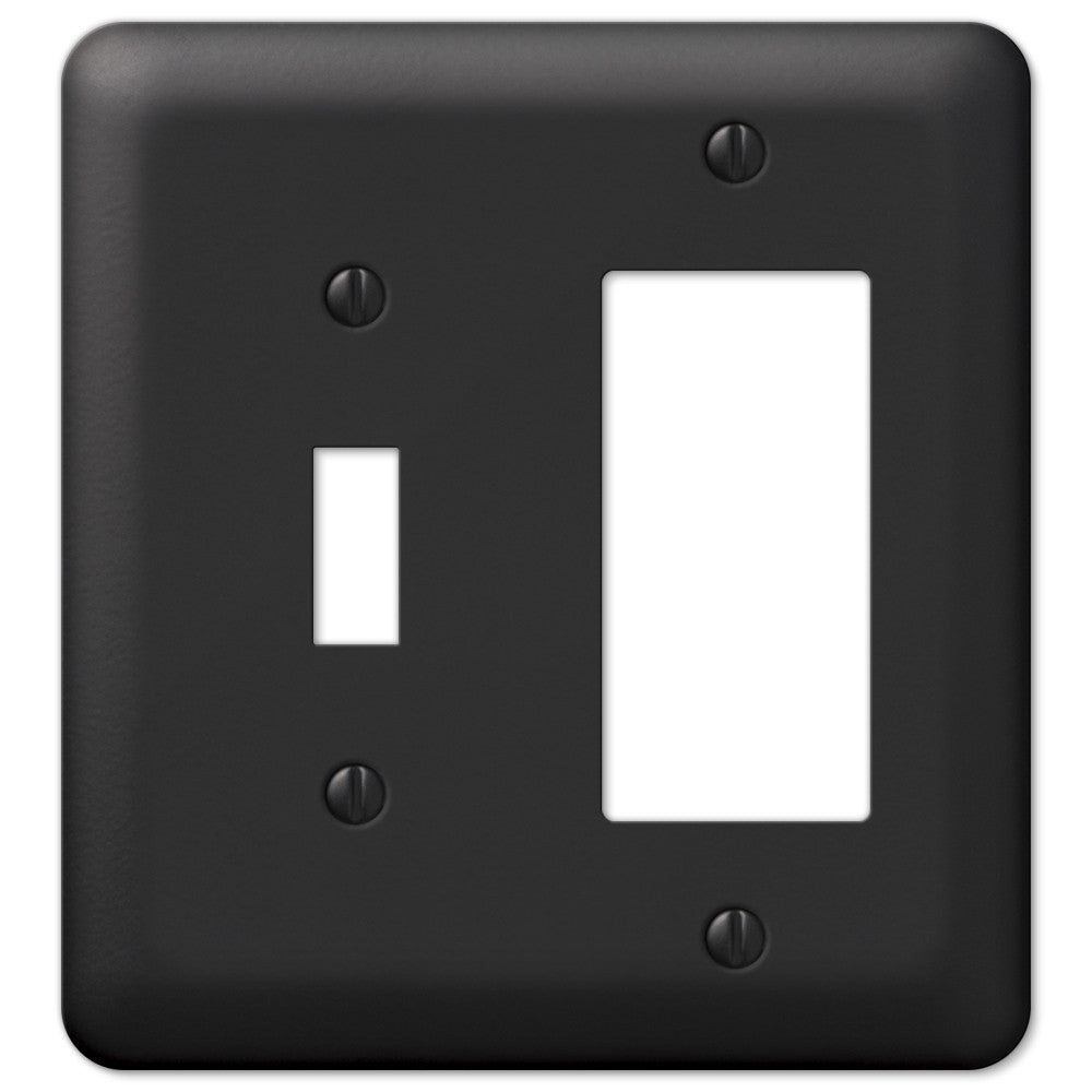 Devon Black Steel - 1 placa de pared con palanca y 1 balancín