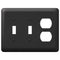 Devon Black Steel - 2 placas de pared con palanca y 1 placa de pared dúplex