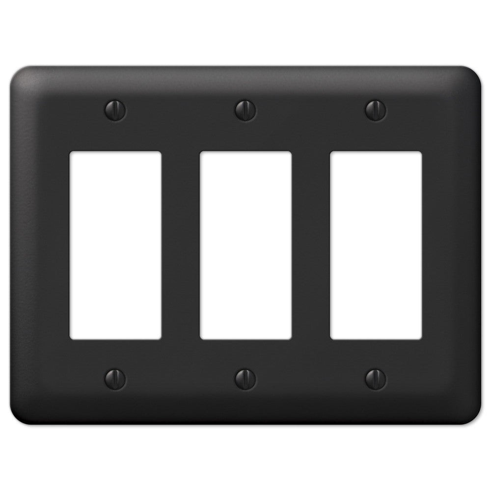 Devon Black Steel - Placa de pared de 3 balancines
