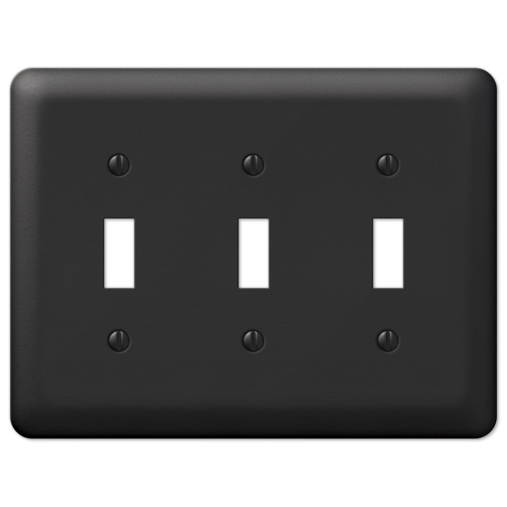 Devon Black Steel - Placa de pared con 3 palancas