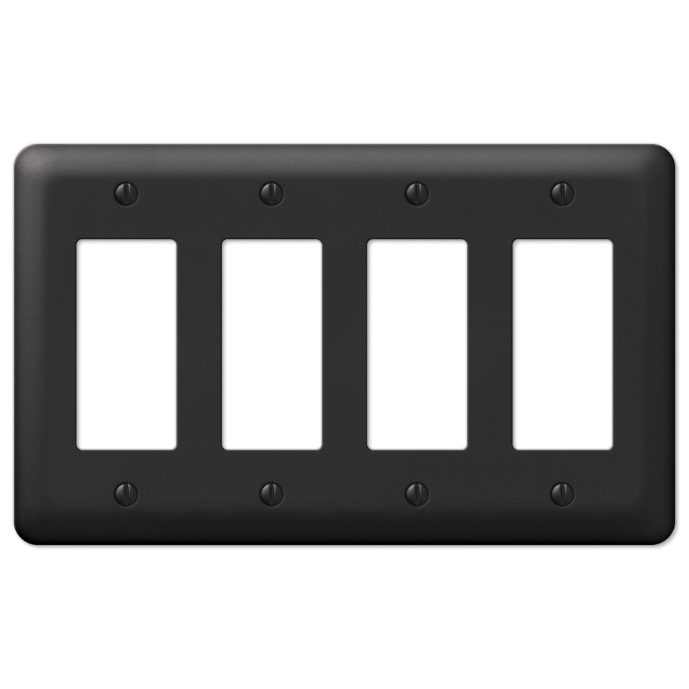 Devon Black Steel - Placa de pared de 4 balancines