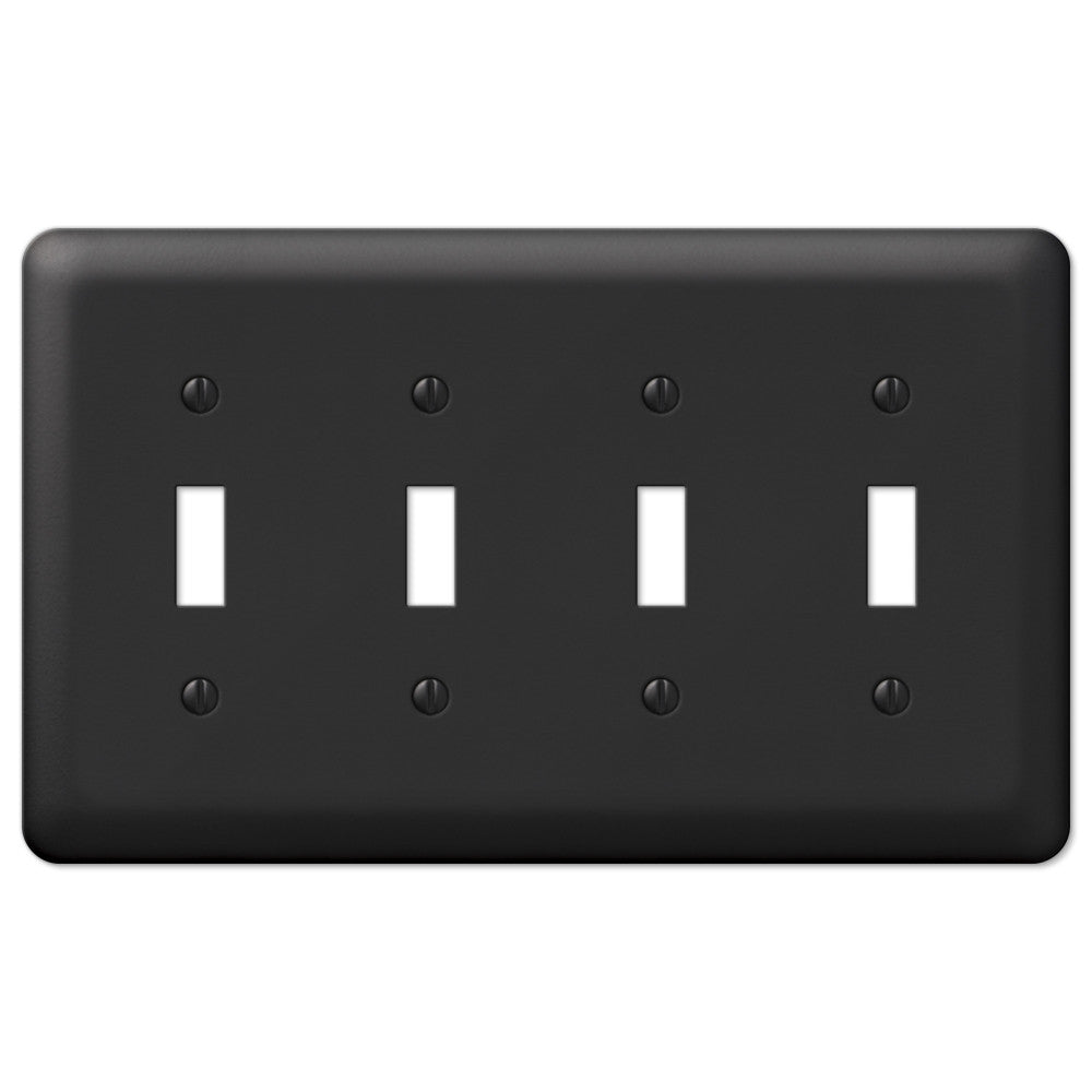 Devon Black Steel - Placa de pared con 4 palancas