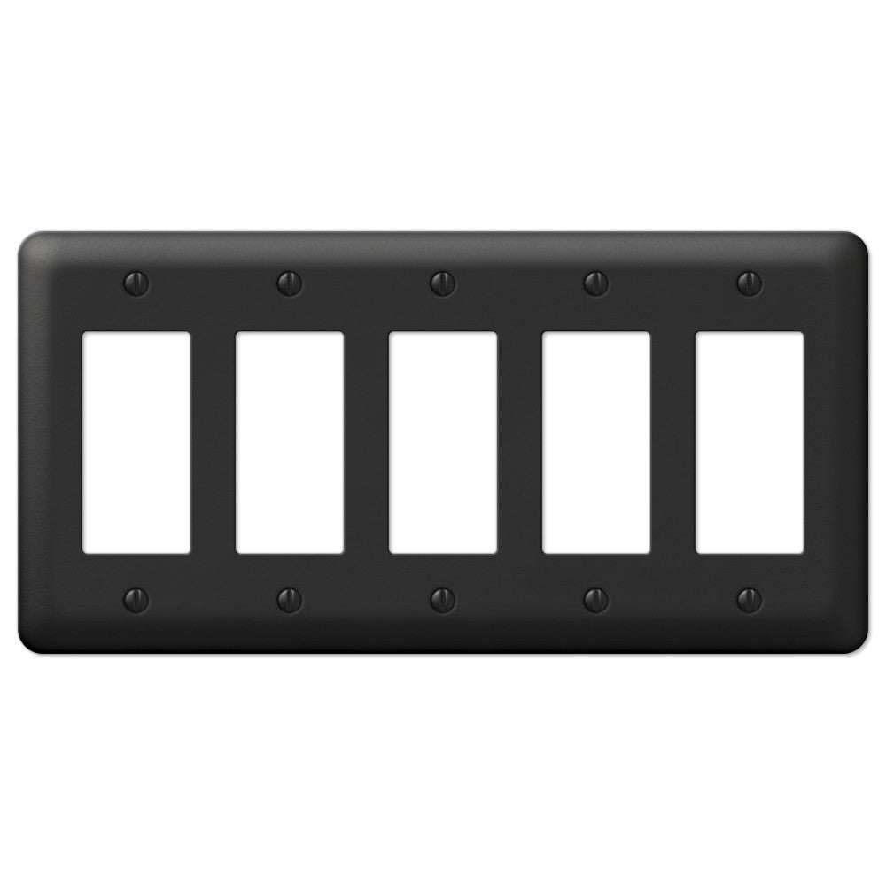 Devon Black Steel - Placa de pared de 5 balancines