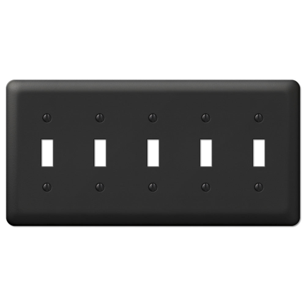 Devon Black Steel - Placa de pared con 5 palancas