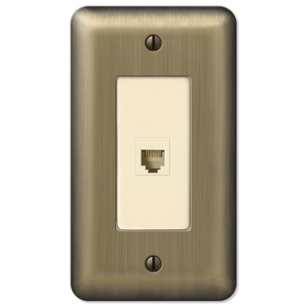 Devon Brushed Brass Steel - 1 Phone Jack Wallplate