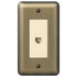 Devon Brushed Brass Steel - 1 Phone Jack Wallplate