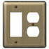 Devon Brushed Brass Steel - 1 Rocker / 1 Duplex Wallplate