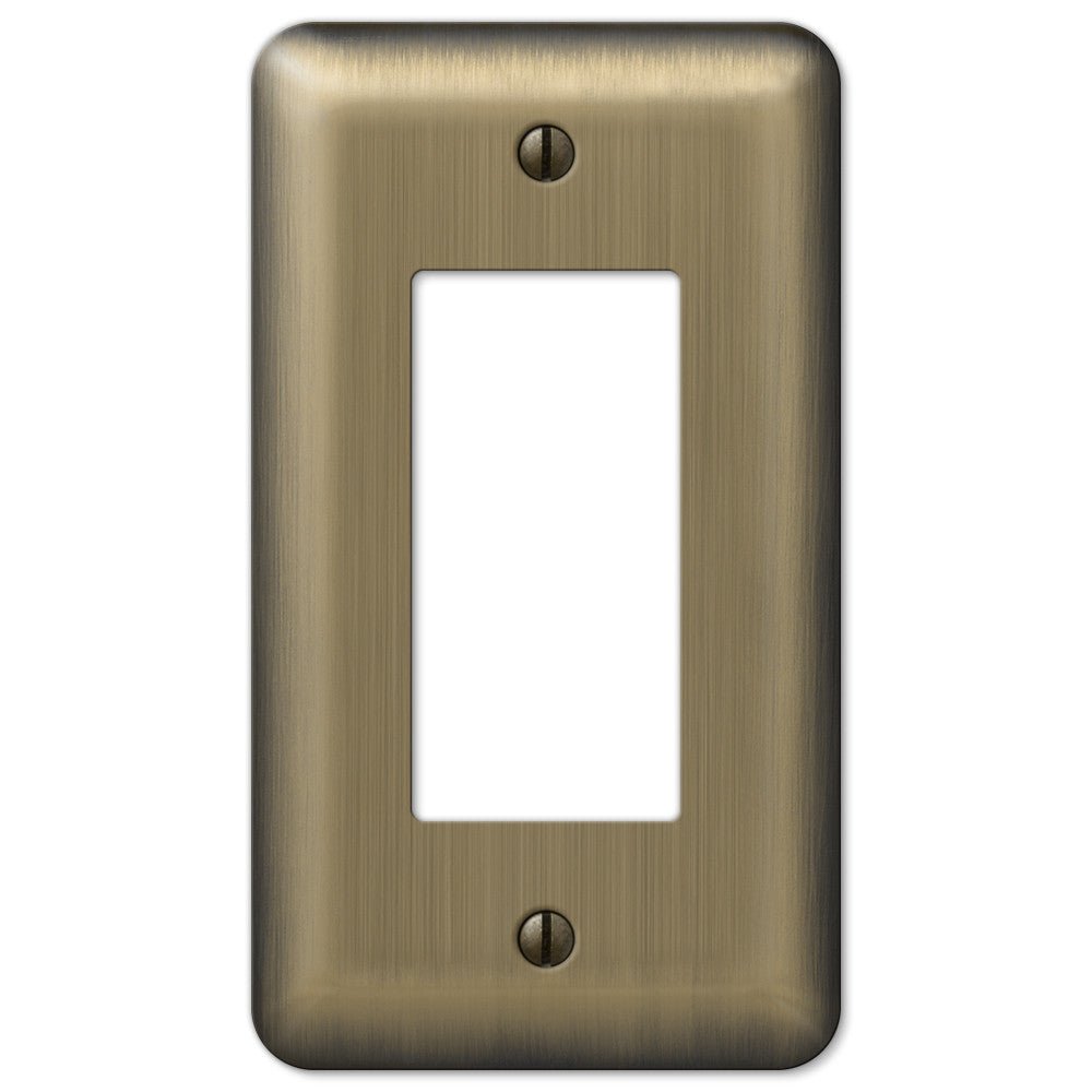 Devon Brushed Brass Steel - 1 Rocker Wallplate