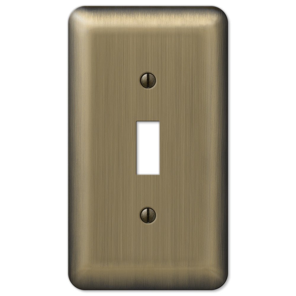 Devon Brushed Brass Steel - 1 Toggle Wallplate
