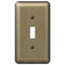 Devon Brushed Brass Steel - 1 Toggle Wallplate