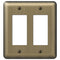 Devon Brushed Brass Steel - 2 Rocker Wallplate