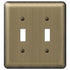 Devon Brushed Brass Steel - 2 Toggle Wallplate