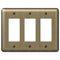 Devon Brushed Brass Steel - 3 Rocker Wallplate