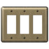Devon Brushed Brass Steel - 3 Rocker Wallplate
