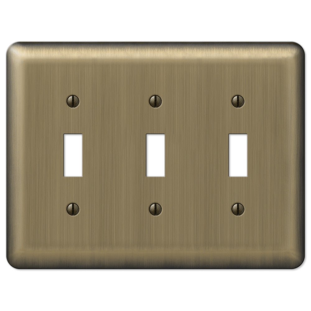 Placa de pared con 3 palancas de acero de latón cepillado Devon