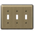 Placa de pared con 3 palancas de acero de latón cepillado Devon