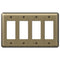 Devon Brushed Brass Steel - 4 Rocker Wallplate