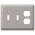 Devon - Placa de pared de acero niquelado cepillado con 2 palancas y 1 dúplex