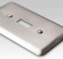 Devon - Placa de pared de acero niquelado cepillado con 2 palancas