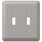 Devon - Placa de pared de acero niquelado cepillado con 2 palancas
