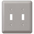 Devon - Placa de pared de acero niquelado cepillado con 2 palancas