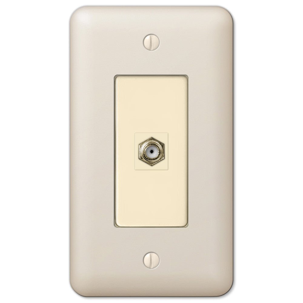 Placa de pared con conector para cable Devon de acero color almendra claro