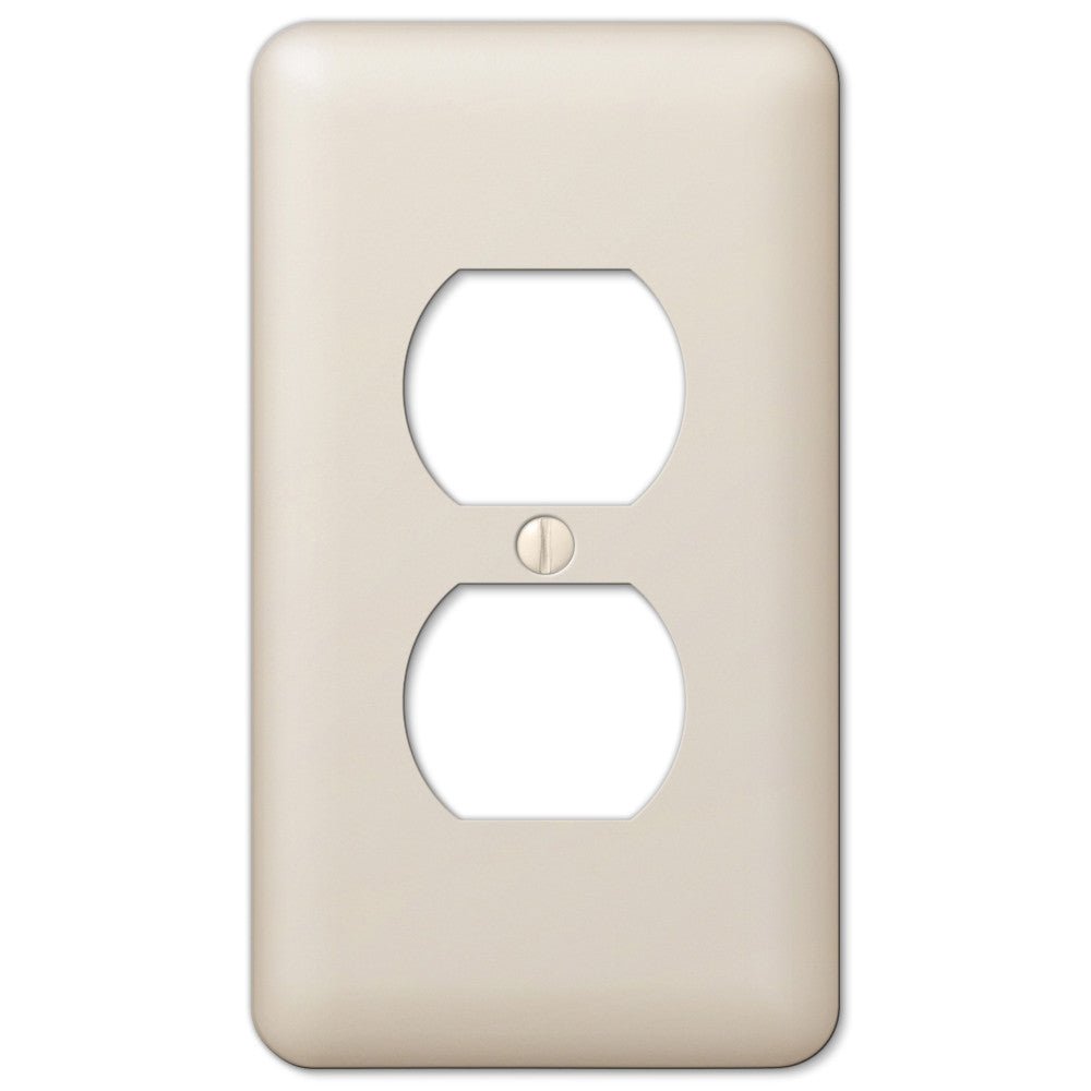 Devon Light Almond Steel - 1 placa de pared dúplex