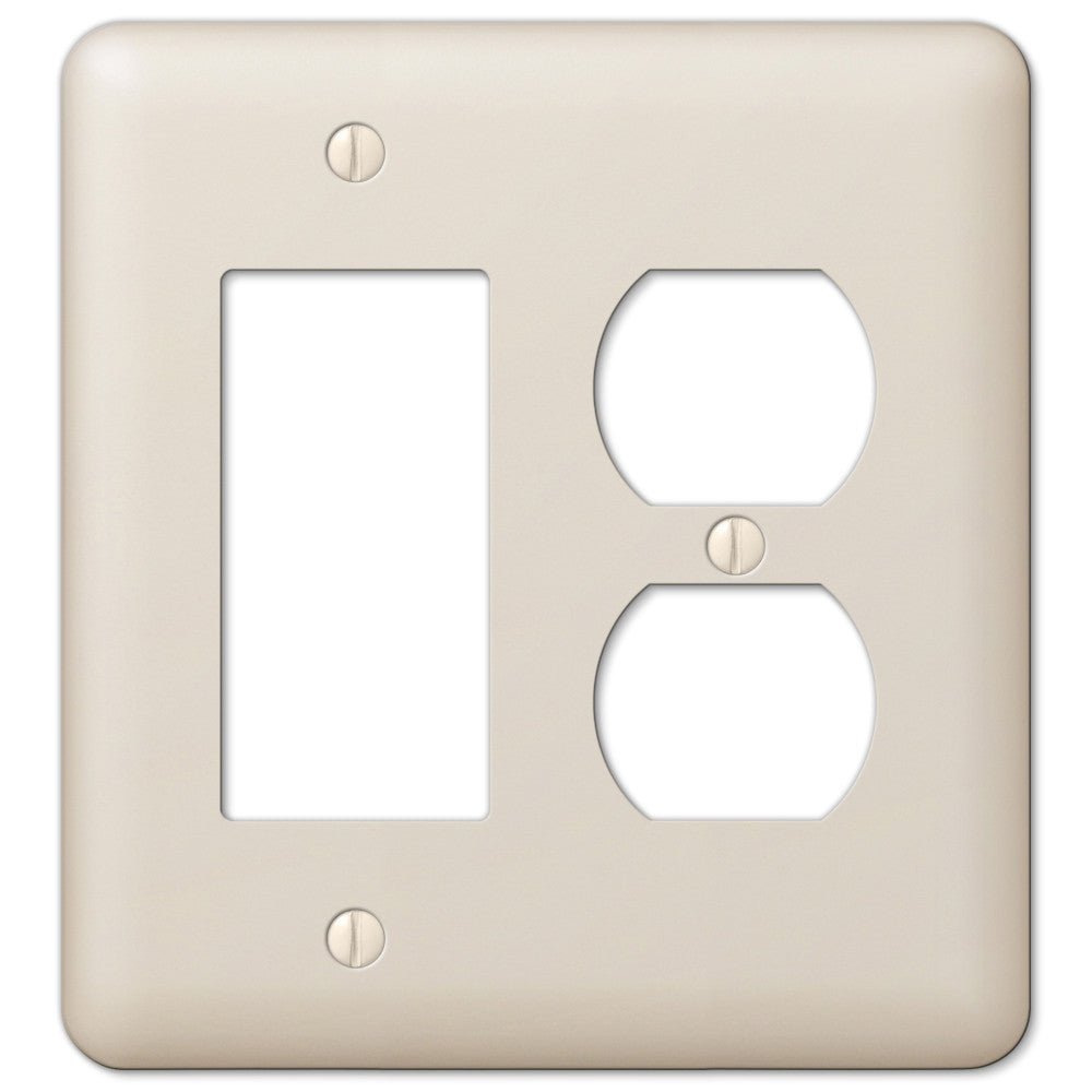 Devon Light Almond Steel - 1 placa basculante / 1 placa de pared dúplex