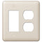 Devon Light Almond Steel - 1 placa basculante / 1 placa de pared dúplex
