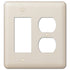 Devon Light Almond Steel - 1 placa basculante / 1 placa de pared dúplex
