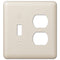 Devon Light Almond Steel - 1 palanca / 1 placa de pared dúplex