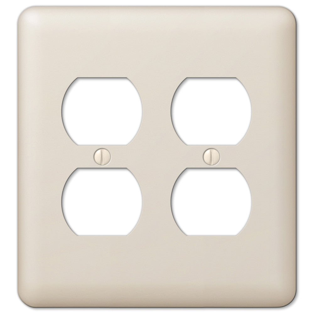 Placa de pared de acero Devon Light Almond de 2 piezas