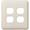 Placa de pared de acero Devon Light Almond de 2 piezas